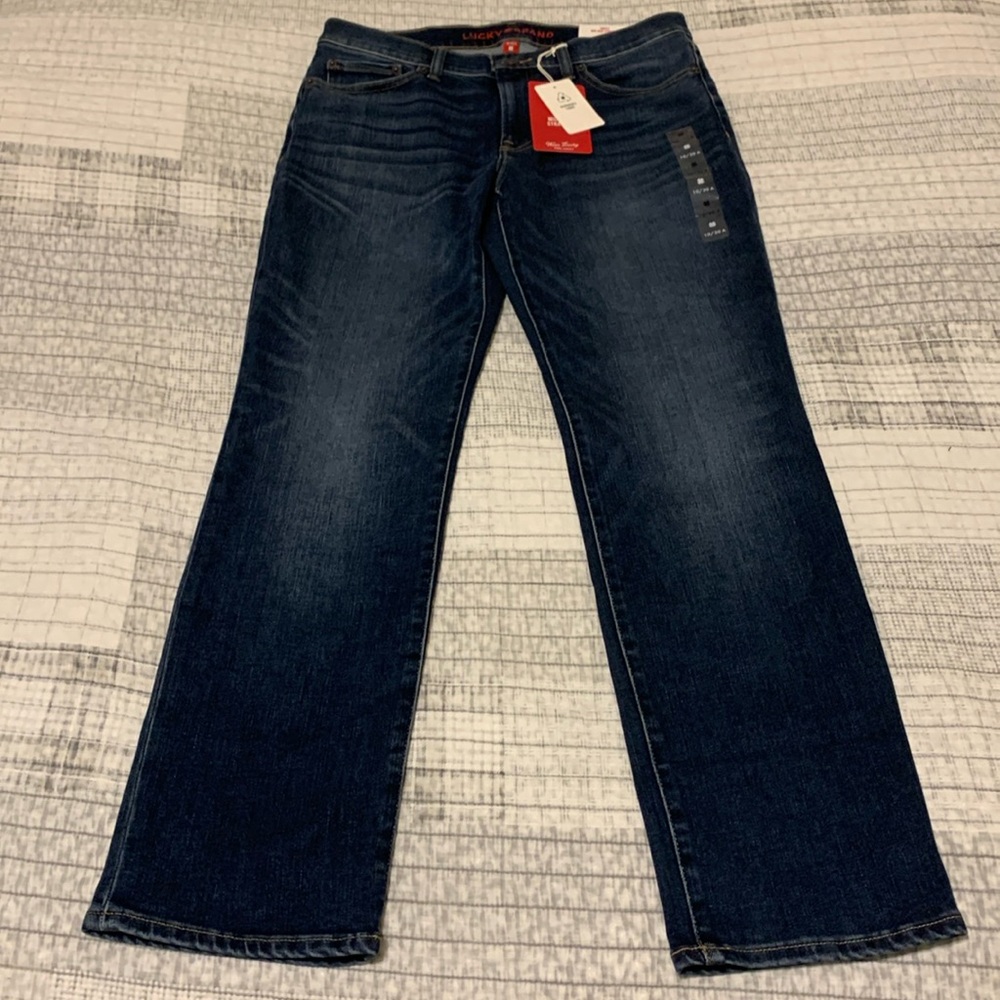 Lucky brand size 10/30 A sweet mid-rise straight advanced stretch blue jeans NWT